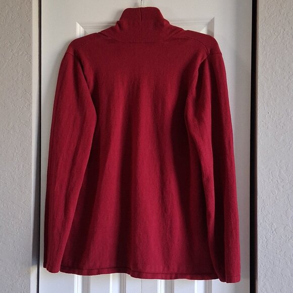 J.Jill Dark Red Floral Cashmere Blend Cardigan Women's Size M - Picture 7 of 15